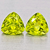 Natural Green Peridot 1.77 Ct. 2 Pcs Trilliant Shape 6 Mm Gemstone from Pakistan