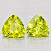 Natural Green Peridot 1.58 Ct. 2 Pcs Trilliant Shape 6 Mm Gemstone from Pakistan