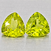 Natural Green Peridot 1.72 Ct. 2 Pcs Trilliant Shape 6.1 Mm Gemstone from Pakistan