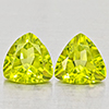 Natural Green Peridot 1.66 Ct. 2 Pcs Trilliant Shape 6 Mm Gemstone from Pakistan