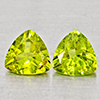 Natural Green Peridot 1.57 Ct. 2 Pcs Trilliant Shape 6.1 Mm Gemstone from Pakistan