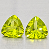 Natural Green Peridot 1.40 Ct. 2 Pcs Trilliant Shape 6 Mm Gemstone from Pakistan