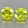 Natural Green Peridot 1.16 Ct. 2 Pcs. Round Shape 5.3 Mm. Gemstones from Pakistan