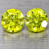 Natural Green Peridot 1.32 Ct. 2 Pcs. Round Shape 5.2 Mm. Gemstones from Pakistan