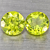 Natural Green Peridot 1.25 Ct. 2 Pcs. Round Shape 5.3 Mm. Gemstones from Pakistan