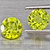 Natural Green Peridot 1.25 Ct. 2 Pcs. Round Shape 5.2 Mm. Gemstones from Pakistan