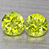 Natural Green Peridot 1.11 Ct. 2 Pcs. Round Shape 5.2 Mm. Gemstones from Pakistan