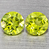 Natural Green Peridot 1.13 Ct. 2 Pcs. Round Shape 5.2 Mm. Gemstones from Pakistan