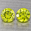 Natural Green Peridot 1.27 Ct. 2 Pcs. Round Shape 5.2 Mm. Gemstones from Pakistan