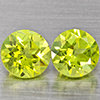 Natural Green Peridot 1.25 Ct. 2 Pcs. Round Shape 5.2 Mm. Gemstones from Pakistan