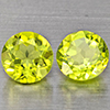 Natural Green Peridot 1.24 Ct. 2 Pcs. Round Shape 5.2 Mm. Gemstones from Pakistan