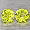 Natural Green Peridot 1.14 Ct. 2 Pcs. Round Shape 5.2 Mm. Gemstones from Pakistan