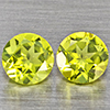Natural Green Peridot 1.11 Ct. 2 Pcs. Round Shape 5.3 Mm. Gemstones from Pakistan