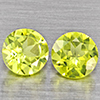 Natural Green Peridot 1.19 Ct. 2 Pcs. Round Shape 5.2 Mm. Gemstones from Pakistan