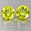 Natural Green Peridot 1.26 Ct. 2 Pcs. Round Shape 5.2 Mm. Gemstones from Pakistan
