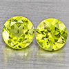 Natural Green Peridot 1.34 Ct. 2 Pcs. Round Shape 5.2 Mm. Gemstones from Pakistan