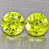Natural Green Peridot 1.45 Ct. 2 Pcs. Round Shape 5.2 Mm. Gemstones from Pakistan