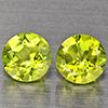 Natural Green Peridot Gemstones 1.10 Ct. 2 Pcs. Round Shape 5.1 Mm. Natural Green Peridot Gemstones 1.10 Ct. 2 Pcs. Round Shape 5.1 Mm.