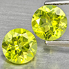 Natural Green Peridot Gemstones 1.10 Ct. 2 Pcs. Round Shape 5.2 Mm. Natural Green Peridot Gemstones 1.10 Ct. 2 Pcs. Round Shape 5.2 Mm.