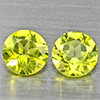 Natural Green Peridot Gemstones 1.00 Ct. 2 Pcs. Round Shape 5.1 Mm. Natural Green Peridot Gemstones 1.00 Ct. 2 Pcs. Round Shape 5.1 Mm.