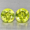 Natural Green Peridot Gemstones 1.04 Ct. 2 Pcs. Round Shape 5.1 Mm. Natural Green Peridot Gemstones 1.04 Ct. 2 Pcs. Round Shape 5.1 Mm.