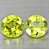 Natural Green Peridot Gemstones 1.07 Ct. 2 Pcs. Round Shape 5.1 Mm. Natural Green Peridot Gemstones 1.07 Ct. 2 Pcs. Round Shape 5.1 Mm.