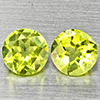 Natural Green Peridot Gemstones 1.06 Ct. 2 Pcs. Round Shape 5 Mm. Natural Green Peridot Gemstones 1.06 Ct. 2 Pcs. Round Shape 5 Mm.