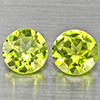 Natural Green Peridot Gemstones 1.00 Ct. 2 Pcs. Round Shape 5.1 Mm. Natural Green Peridot Gemstones 1.00 Ct. 2 Pcs. Round Shape 5.1 Mm.