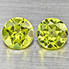 Natural Green Peridot Gemstones 1.10 Ct. 2 Pcs. Round Shape 5.1 Mm. Natural Green Peridot Gemstones 1.10 Ct. 2 Pcs. Round Shape 5.1 Mm.