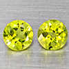 Natural Green Peridot Gemstones 1.14 Ct. 2 Pcs. Round Shape 5.1 Mm. Natural Green Peridot Gemstones 1.14 Ct. 2 Pcs. Round Shape 5.1 Mm.