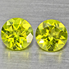 Natural Green Peridot Gemstones 1.17 Ct. 2 Pcs. Round Shape 5.1 Mm. Natural Green Peridot Gemstones 1.17 Ct. 2 Pcs. Round Shape 5.1 Mm.
