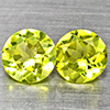 Natural Green Peridot Gemstones 1.04 Ct. 2 Pcs. Round Shape 5.1 Mm. Natural Green Peridot Gemstones 1.04 Ct. 2 Pcs. Round Shape 5.1 Mm.