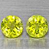 Natural Green Peridot Gemstones 1.24 Ct. 2 Pcs. Round Shape 5.1 Mm. Natural Green Peridot Gemstones 1.24 Ct. 2 Pcs. Round Shape 5.1 Mm.