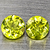 Natural Green Peridot 1.22 Ct. 2 Pcs. Round Shape 5.2 Mm. Gemstones from Pakistan
