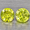 Natural Green Peridot 1.31 Ct. 2 Pcs. Round Shape 5.1 Mm. Gemstones from Pakistan