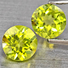 Natural Green Peridot Gemstones 1.39 Ct. 2 Pcs. Round Shape 5.1 Mm. Natural Green Peridot Gemstones 1.39 Ct. 2 Pcs. Round Shape 5.1 Mm.