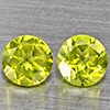 Natural Green Peridot Gemstones 1.28 Ct. 2 Pcs. Round Shape 5.1 Mm. Natural Green Peridot Gemstones 1.28 Ct. 2 Pcs. Round Shape 5.1 Mm.