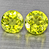 Natural Green Peridot Gemstones 1.38 Ct. 2 Pcs. Round Shape 5.2 Mm. Natural Green Peridot Gemstones 1.38 Ct. 2 Pcs. Round Shape 5.2 Mm.
