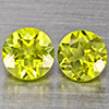 Natural Green Peridot Gemstones 1.39 Ct. 2 Pcs. Round Shape 4.9 Mm. Natural Green Peridot Gemstones 1.39 Ct. 2 Pcs. Round Shape 4.9 Mm.