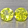 Natural Green Peridot 1.33 Ct. 2 Pcs. Round Shape 5.2 Mm. Gemstones from Pakistan