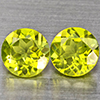 Natural Green Peridot Gemstones 1.50 Ct. 2 Pcs. Round Shape 5.3 Mm. Natural Green Peridot Gemstones 1.50 Ct. 2 Pcs. Round Shape 5.3 Mm.