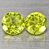 Natural Green Peridot Gemstones 1.45 Ct. 2 Pcs. Round Shape 5.2 Mm. Natural Green Peridot Gemstones 1.45 Ct. 2 Pcs. Round Shape 5.2 Mm.