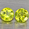 Natural Green Peridot Gemstones 1.48 Ct. 2 Pcs. Round Shape 5.2 Mm. Natural Green Peridot Gemstones 1.48 Ct. 2 Pcs. Round Shape 5.2 Mm.