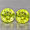 Natural Green Peridot Gemstones 1.12 Ct. 2 Pcs. Round Shape 5.2 Mm. Natural Green Peridot Gemstones 1.12 Ct. 2 Pcs. Round Shape 5.2 Mm.