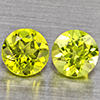 Natural Green Peridot Gemstones 1.23 Ct. 2 Pcs. Round Shape 5.2 Mm. Natural Green Peridot Gemstones 1.23 Ct. 2 Pcs. Round Shape 5.2 Mm.