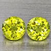 Natural Green Peridot Gemstones 1.13 Ct. 2 Pcs. Round Shape 5.2 Mm. Natural Green Peridot Gemstones 1.13 Ct. 2 Pcs. Round Shape 5.2 Mm.