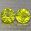 Natural Green Peridot Gemstones 1.04 Ct. 2 Pcs. Round Shape 5.1 Mm. Natural Green Peridot Gemstones 1.04 Ct. 2 Pcs. Round Shape 5.1 Mm.
