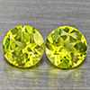 Natural Green Peridot Gemstones 1.04 Ct. 2 Pcs. Round Shape 5.1 Mm. Natural Green Peridot Gemstones 1.04 Ct. 2 Pcs. Round Shape 5.1 Mm.