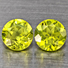 Natural Green Peridot Gemstones 1.17 Ct. 2 Pcs. Round Shape 5.2 Mm. Natural Green Peridot Gemstones 1.17 Ct. 2 Pcs. Round Shape 5.2 Mm.