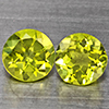 Natural Green Peridot Gemstones 1.03 Ct. 2 Pcs. Round Shape 5.1 Mm. Natural Green Peridot Gemstones 1.03 Ct. 2 Pcs. Round Shape 5.1 Mm.